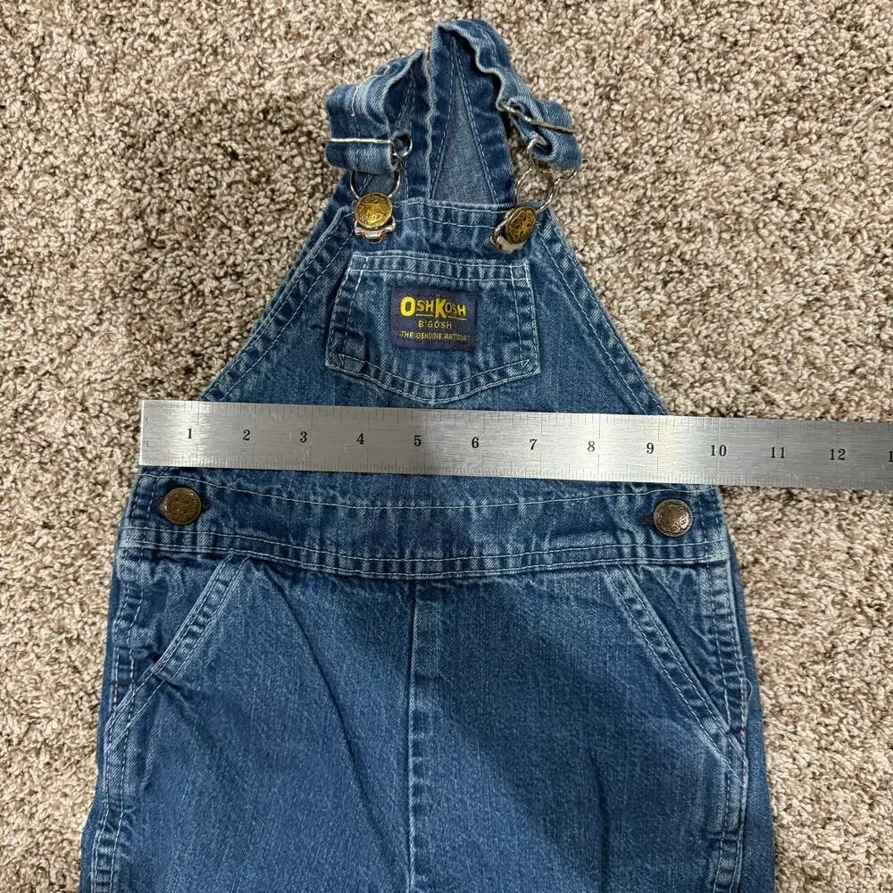 Vintage 80s OshKosh B'Gosh Vestback Bibs Overalls Denim 18 Months Made In USA
